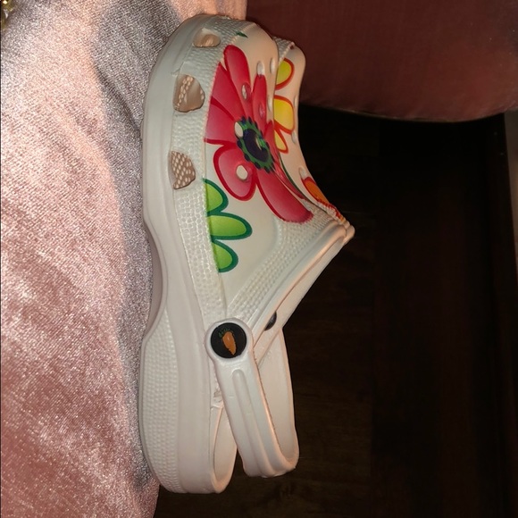 Veggies Gator Big Flower Women White Size 6 - Picture 6 of 8